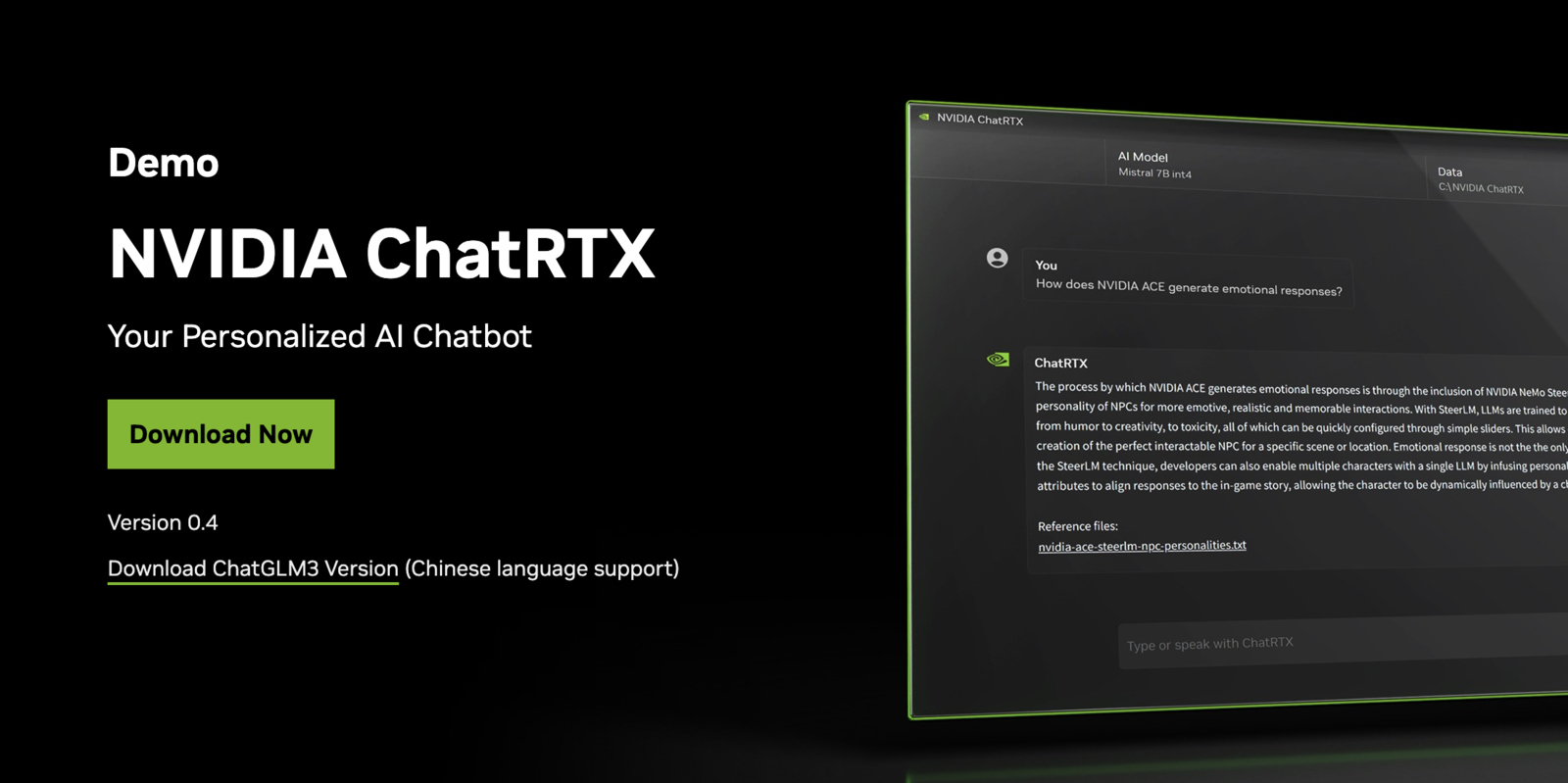 Image of the Download Now button to install ChatRTX (alternative to ChatGPT)