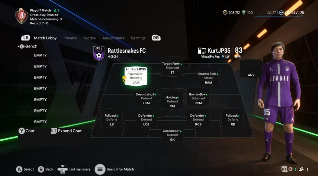 Formación del equipo FC 25