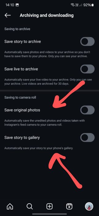 image to Turn off the Save Story to Gallery option and Turn Off Instagram Downloading Post