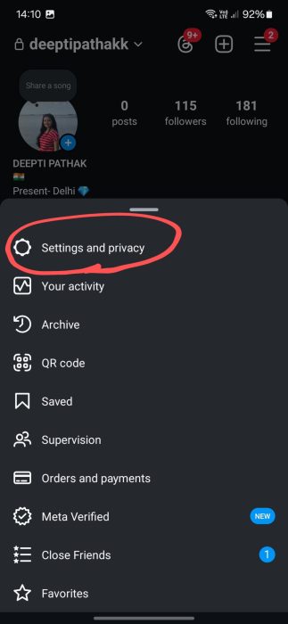 image to scroll down and select Settings