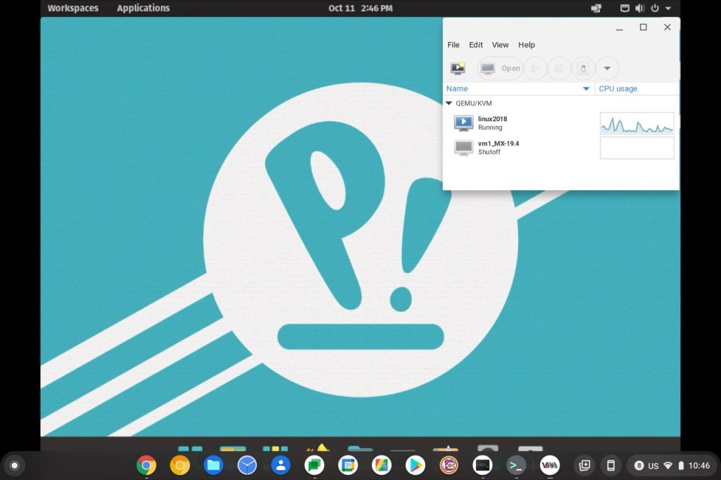 在 ChromeOS 上运行的 QEMU 模拟器的图像