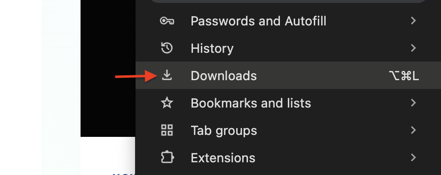 Image of the Downloads button in Chrome