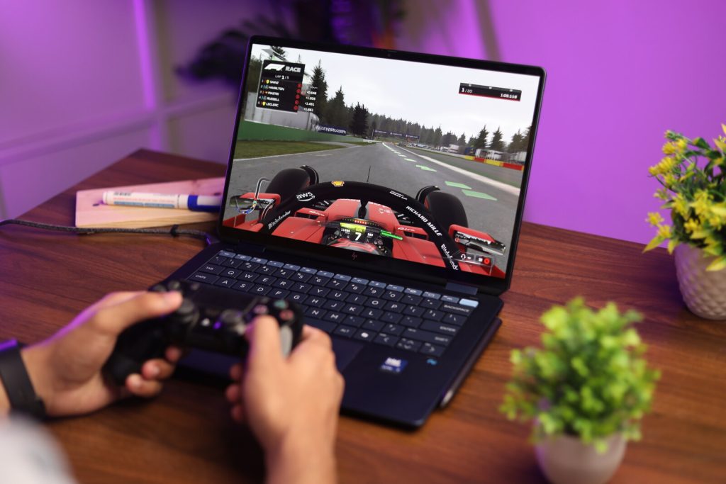 Image of a person gaming on the HP OmniBook Ultra Flip