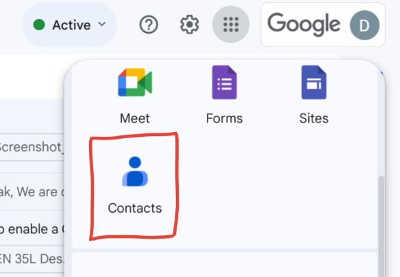 image to select Contacts from the list and create a distribution list in gmail