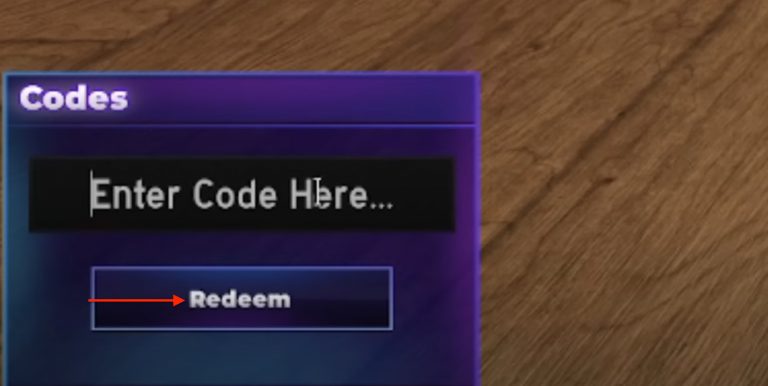 Screenshot of the Redeem button to get Fruit Battlegrounds code