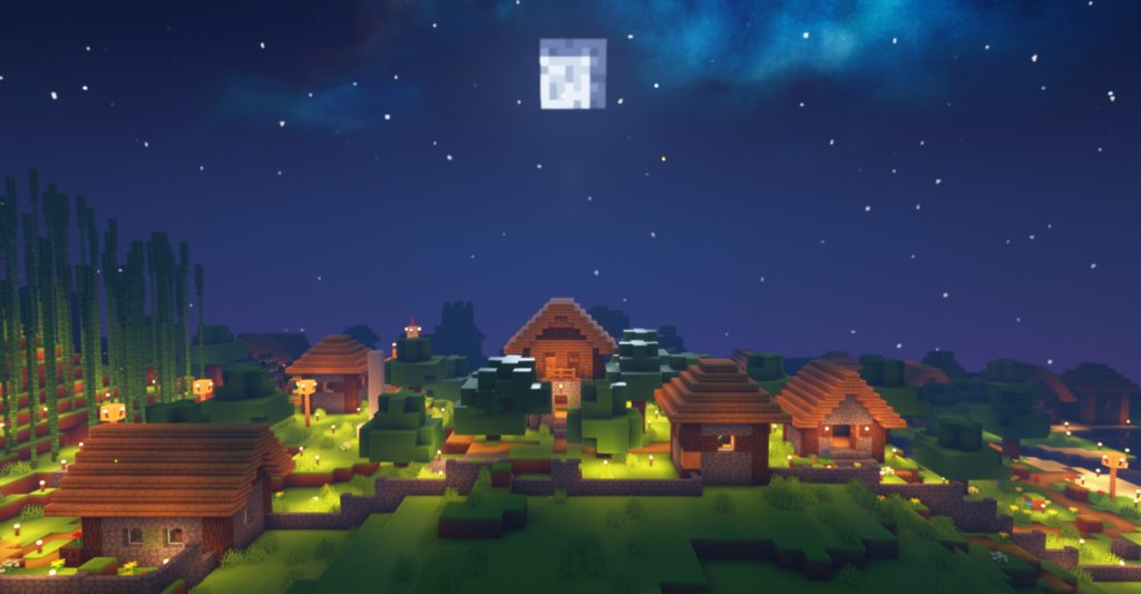 Nighttime image in Minecraft