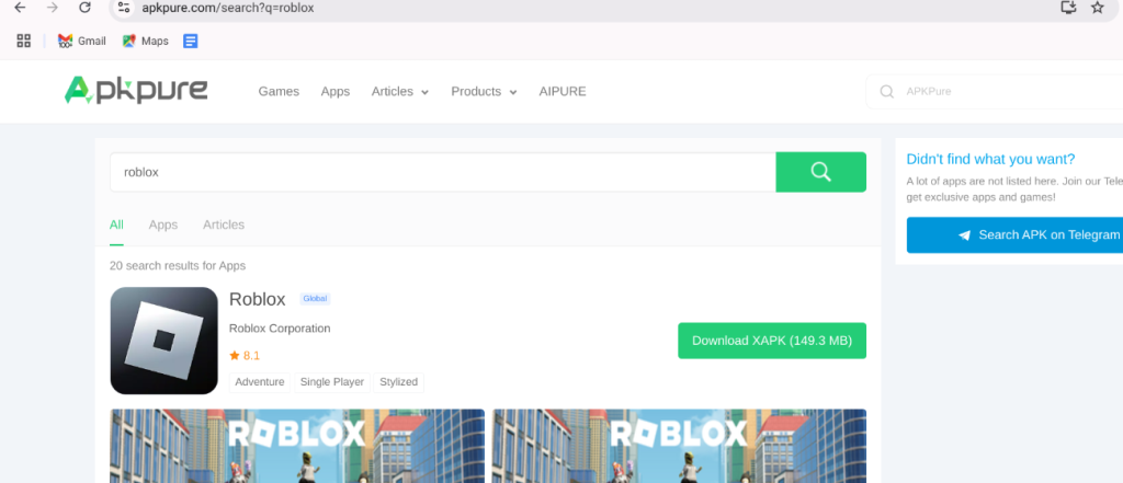 image to Click the green “Download APK” button to play Roblox on Chromebook