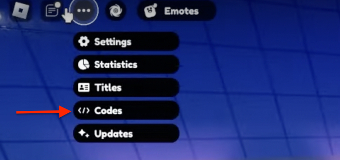 Screenshot of the Codes section in Anime Defenders