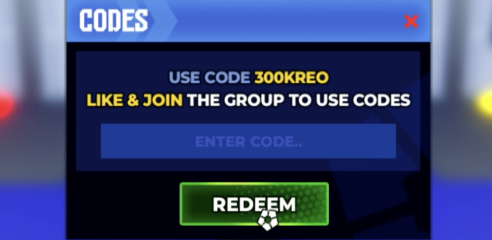 Screenshot of the Redeem codes button