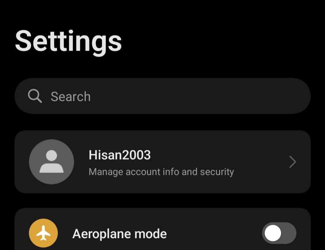 Screenshot of the Settings to change Android avatar