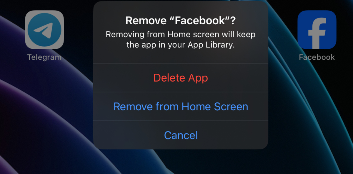 Image of the Delete app button 