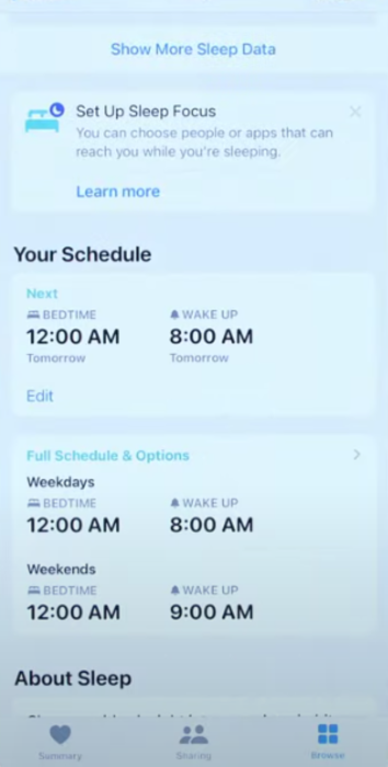 image to Adjust your schedule to match your bedtime and use sleep mode on iPhone