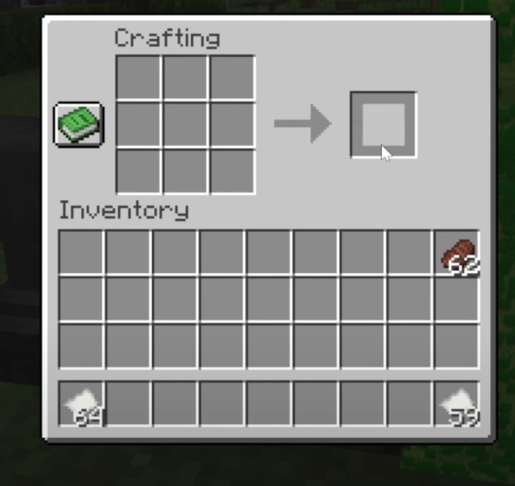 image to move paper from the crafting box to make paper in minecraft