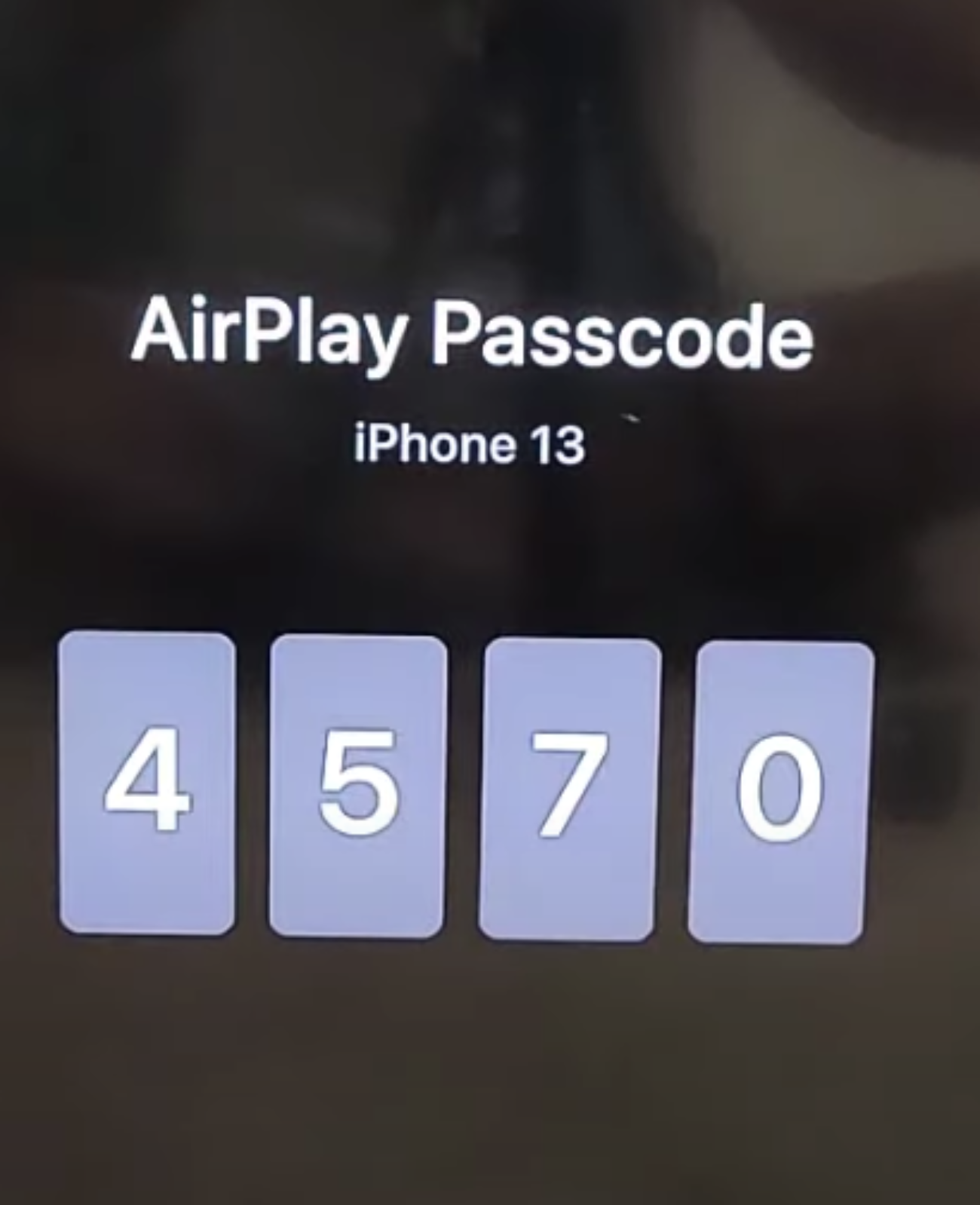 image to type the code on your iPhone to connect