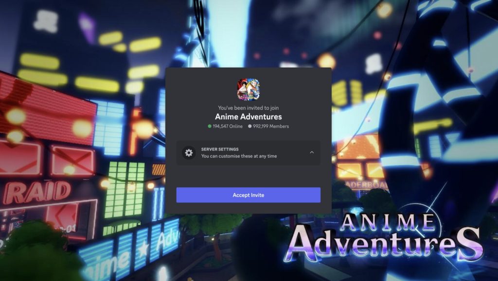 Anime Adventures discord server