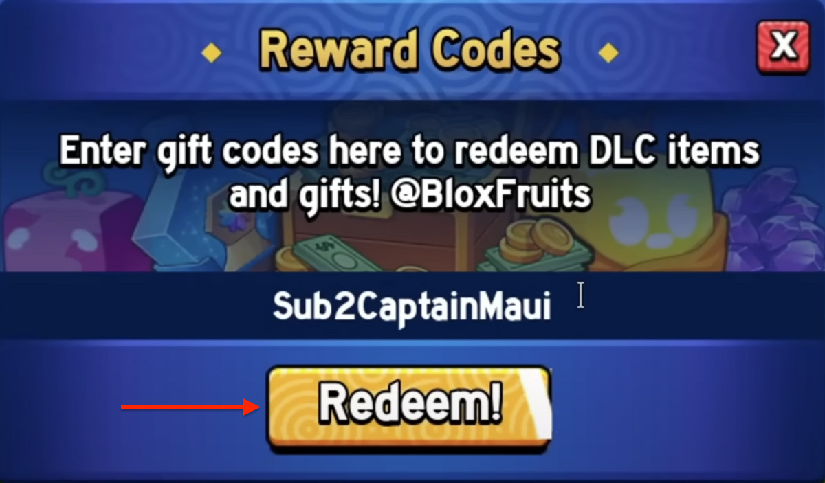 Screenshot of the Redeem button to redeem codes in Roblox