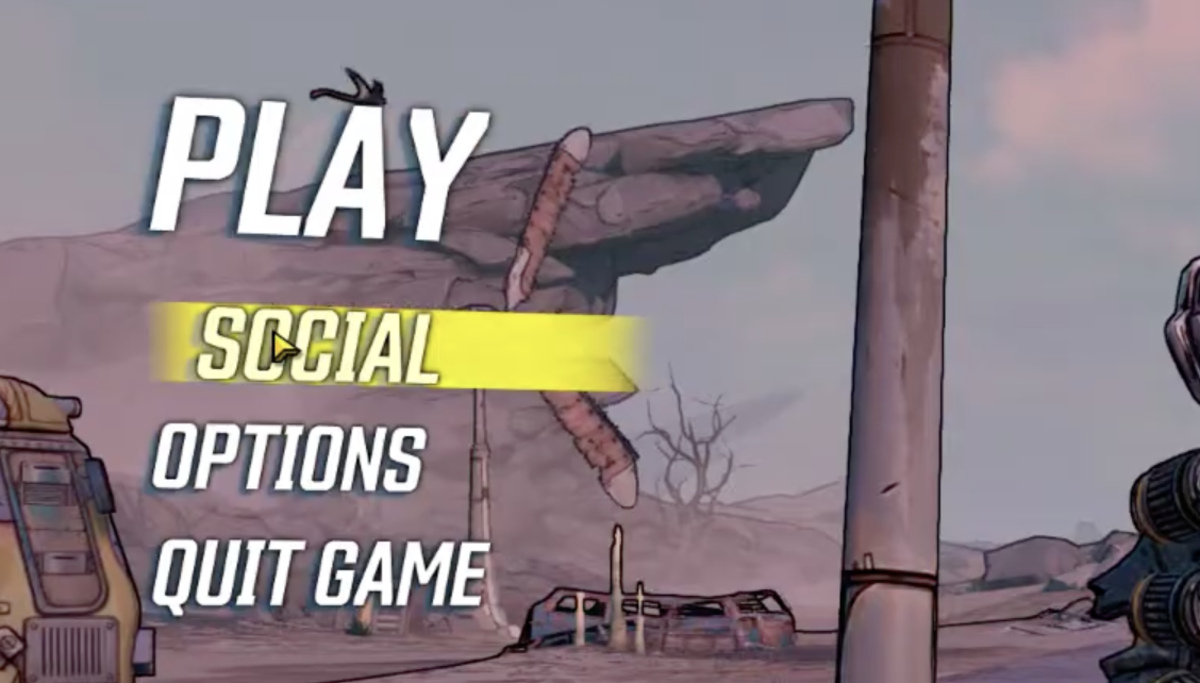 Screenshot of the Socials button in Borderlands 3 to Redeem codes