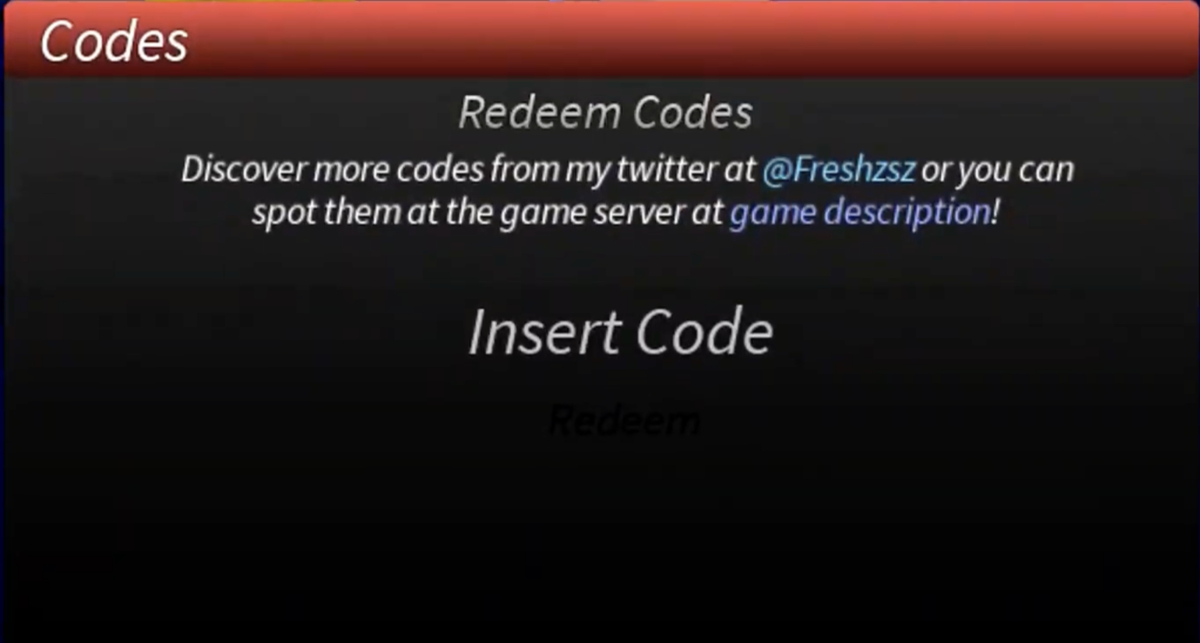 Image of the Redeem button in Project Mugetsu to redeem codes