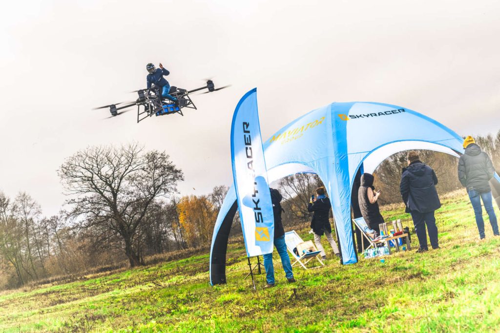 Image of a person flying the vehicle 