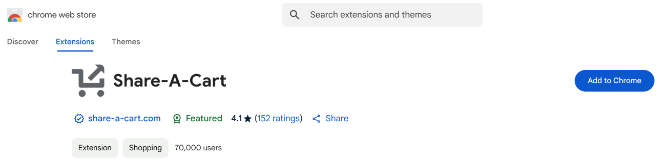 image to Install the Share-A-Cart web browser extension