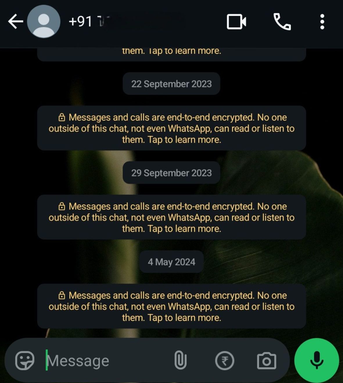 image of private chat, to Send WhatsApp without saving the number