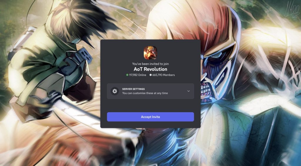 Image of the AoT Discord server