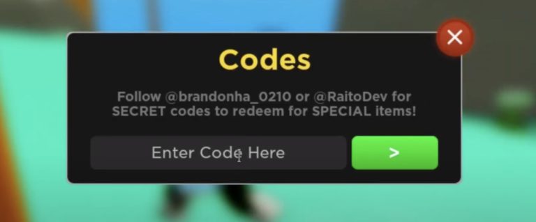 Image to enter codes in Anime Fighters