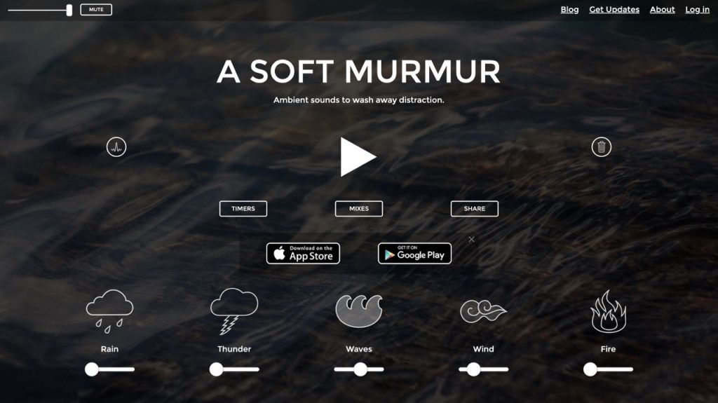 Image of soft murmur website
