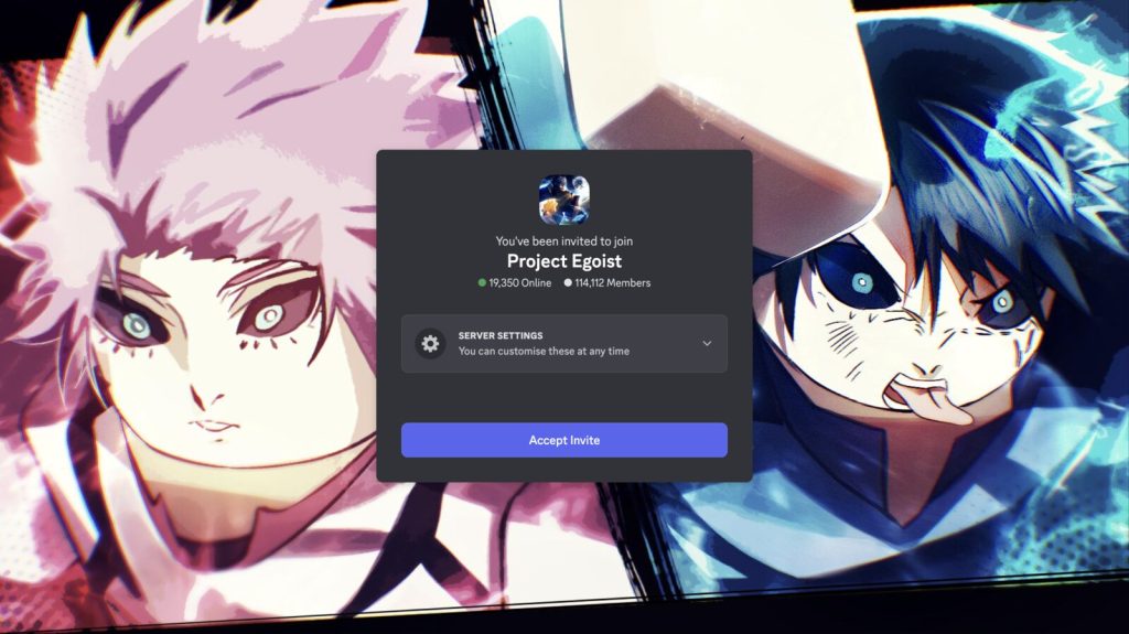 Image of the Project Egoist Discord server
