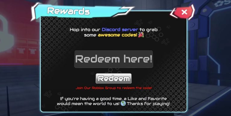 Image of the Redeem codes button in Project Egoist