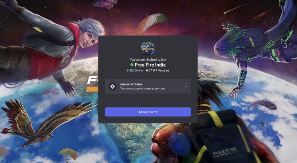 Image of the free fire discord