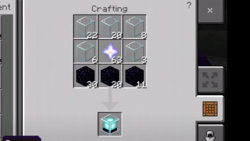 image for Building a Beacon with Glass in minecraft