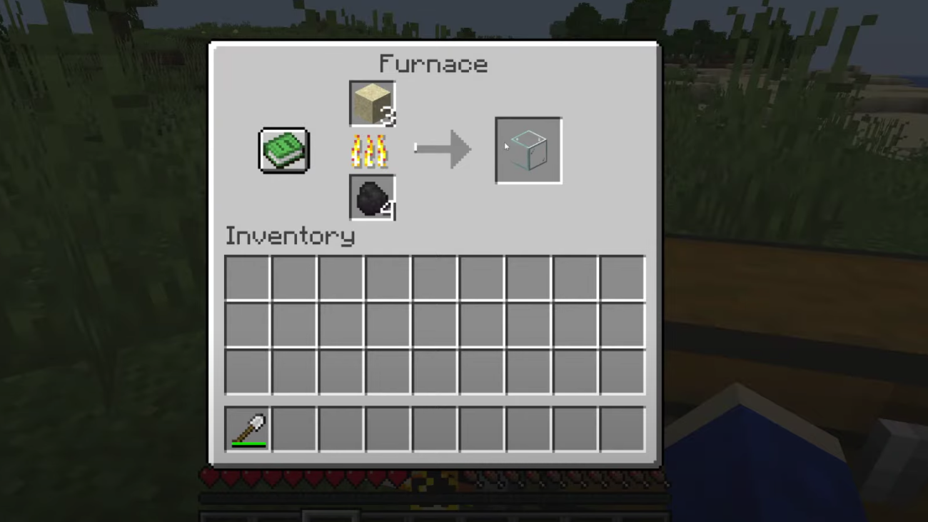 image for making of Glass block in Minecraft