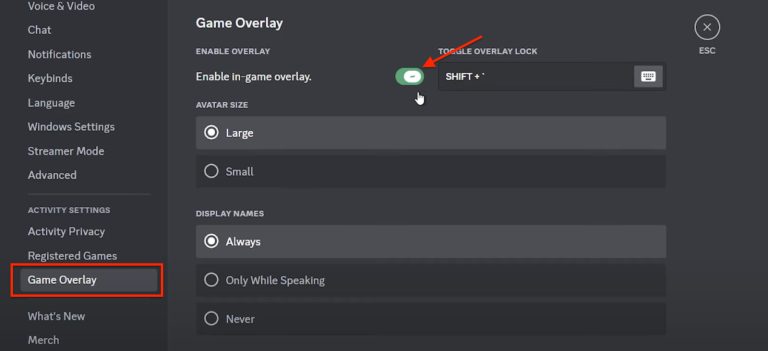 Image to disable Discord overlay feature
