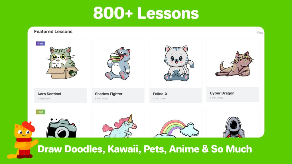 Image of the 800+ lessons in Drawing desk