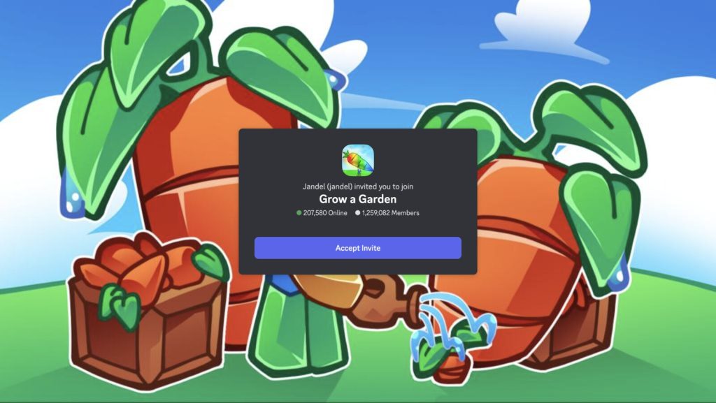 Image of the Grow a Garden discord