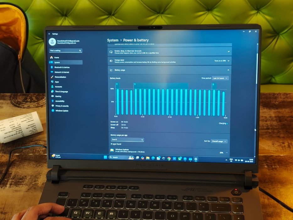 Image of the battery stats