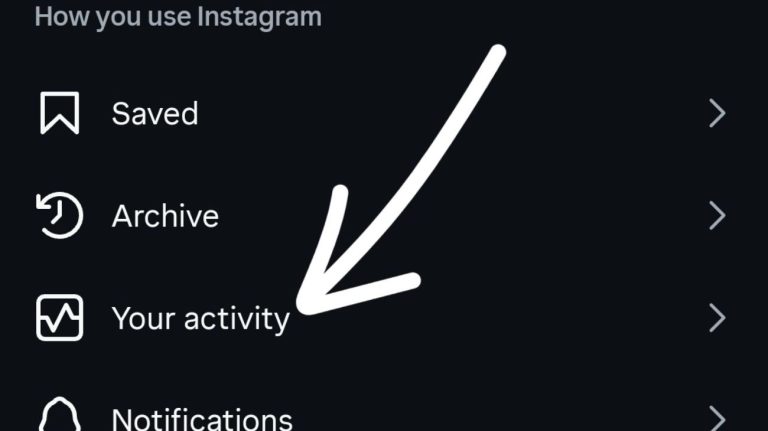 image to Select Your Activity to view Instagram Reel History