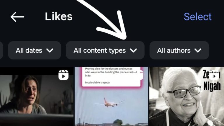 image to Select the All content types