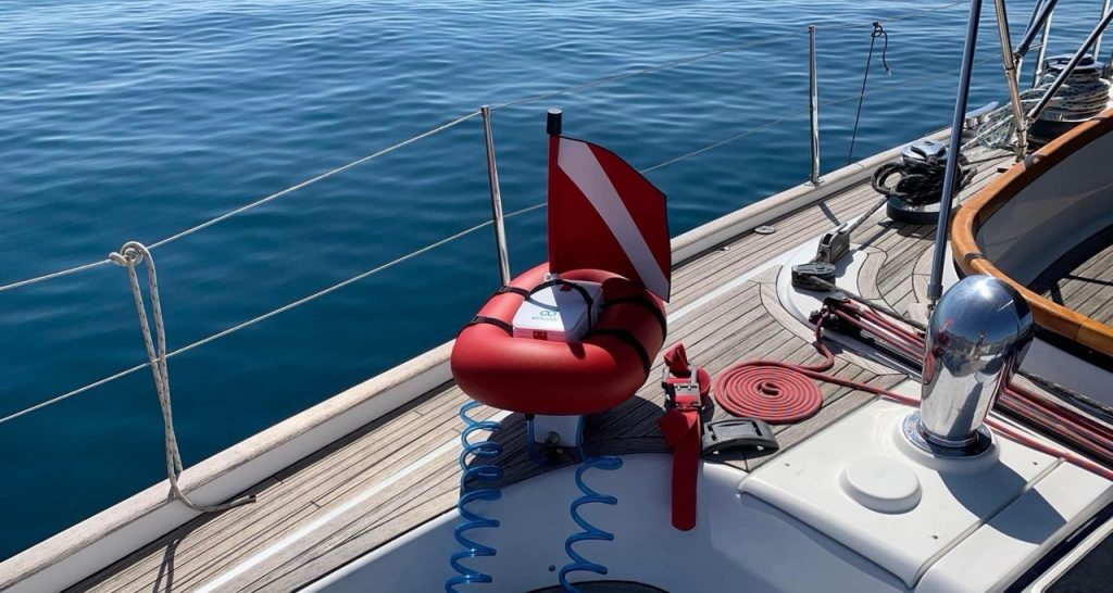 Image of AirBuddy on a boat