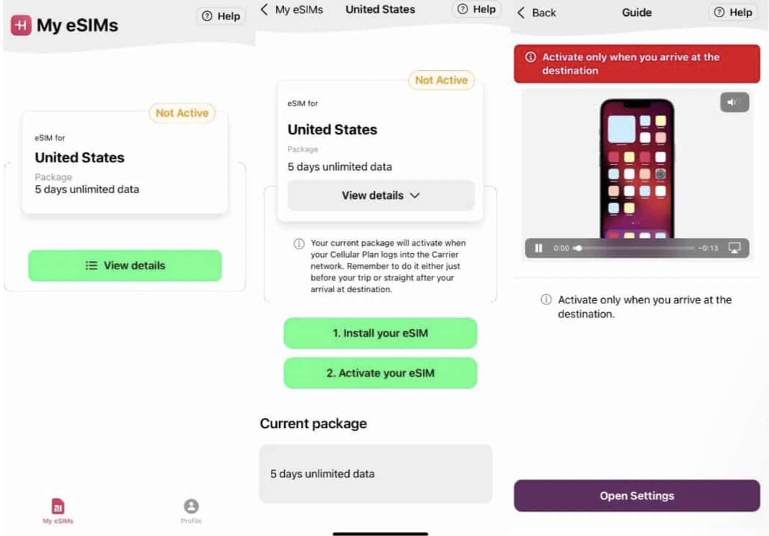 Image to activate esim