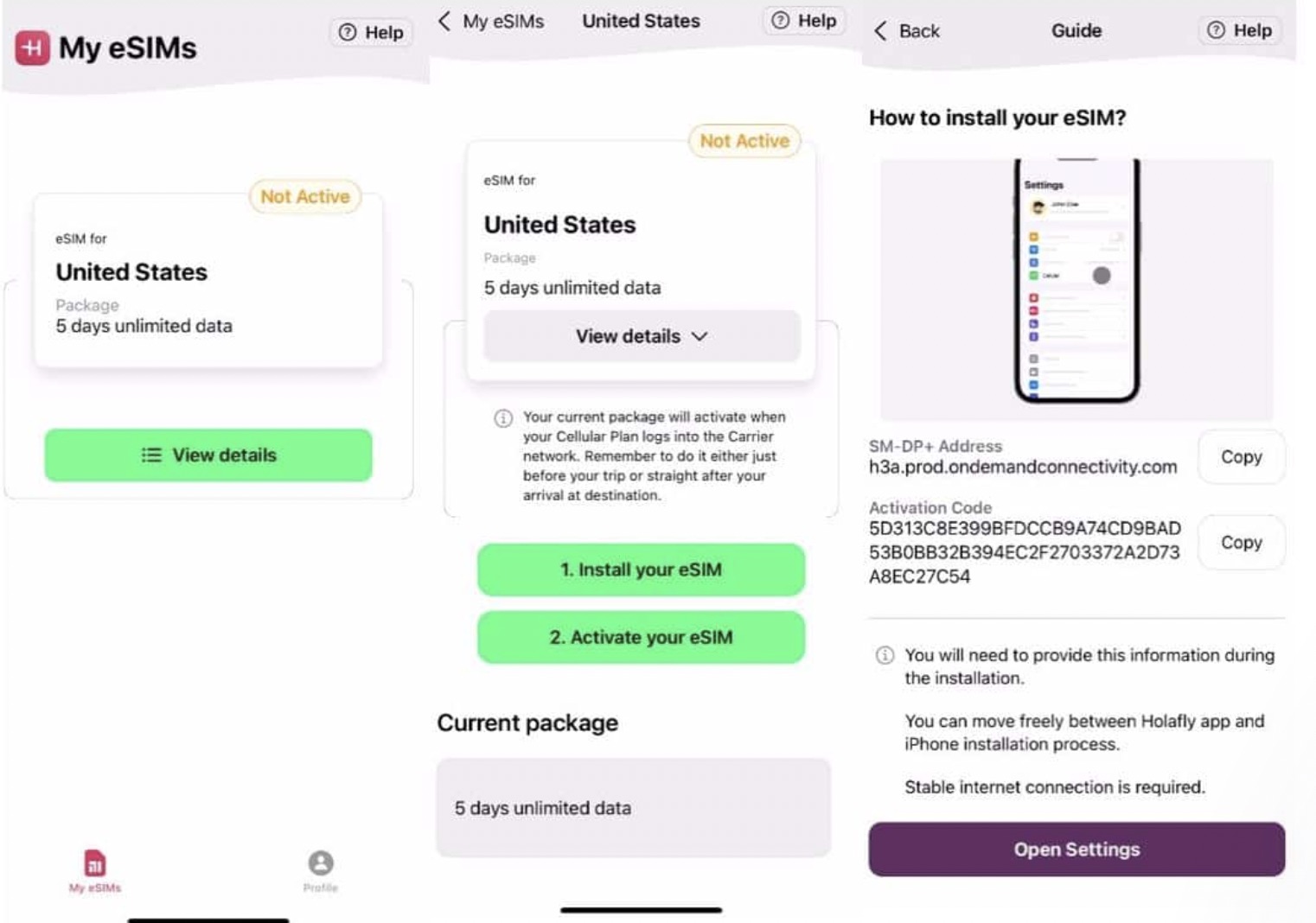 Image to install esim