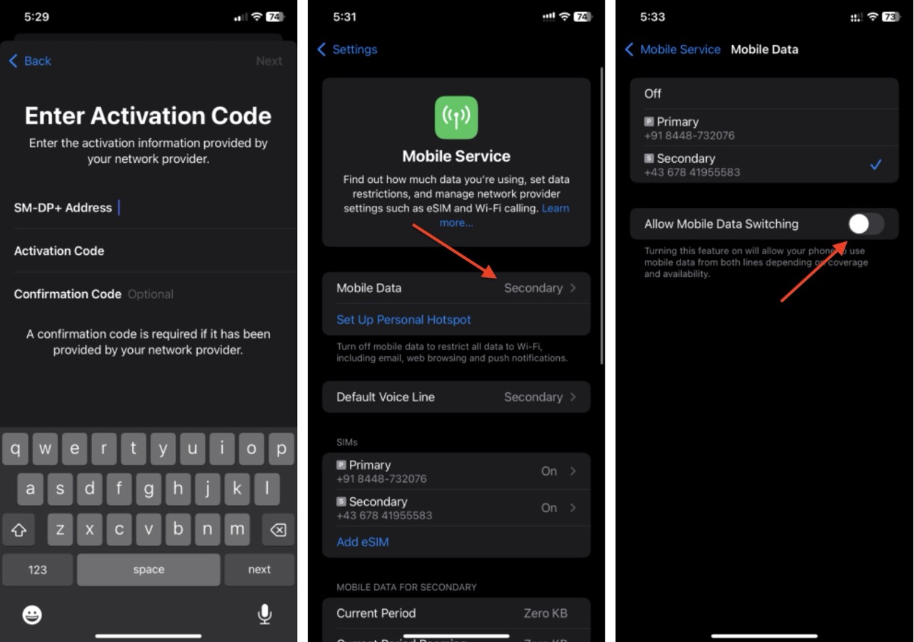 Activate Holafly eSIM iPhone manually
