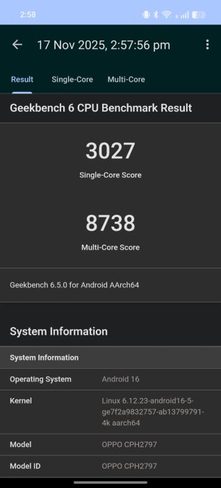 Benchmark results for the Find X9-1