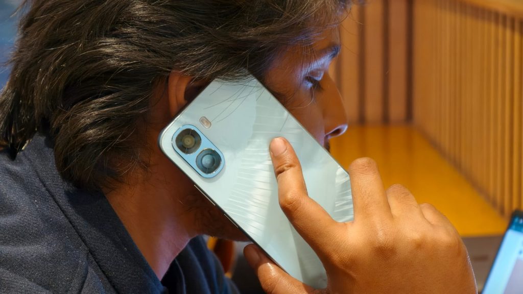 A person taking a call