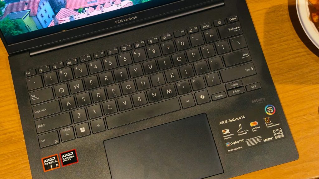 Keyboard deck of the laptop