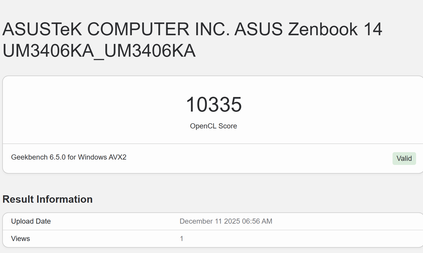 Geekbench GPU scores