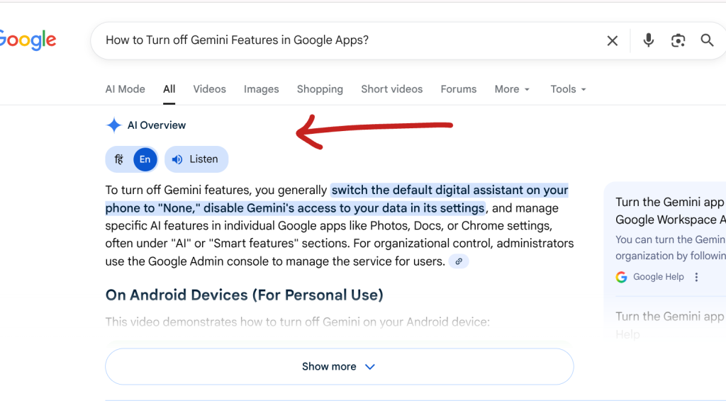 image to Avoid AI Overviews in Google Search