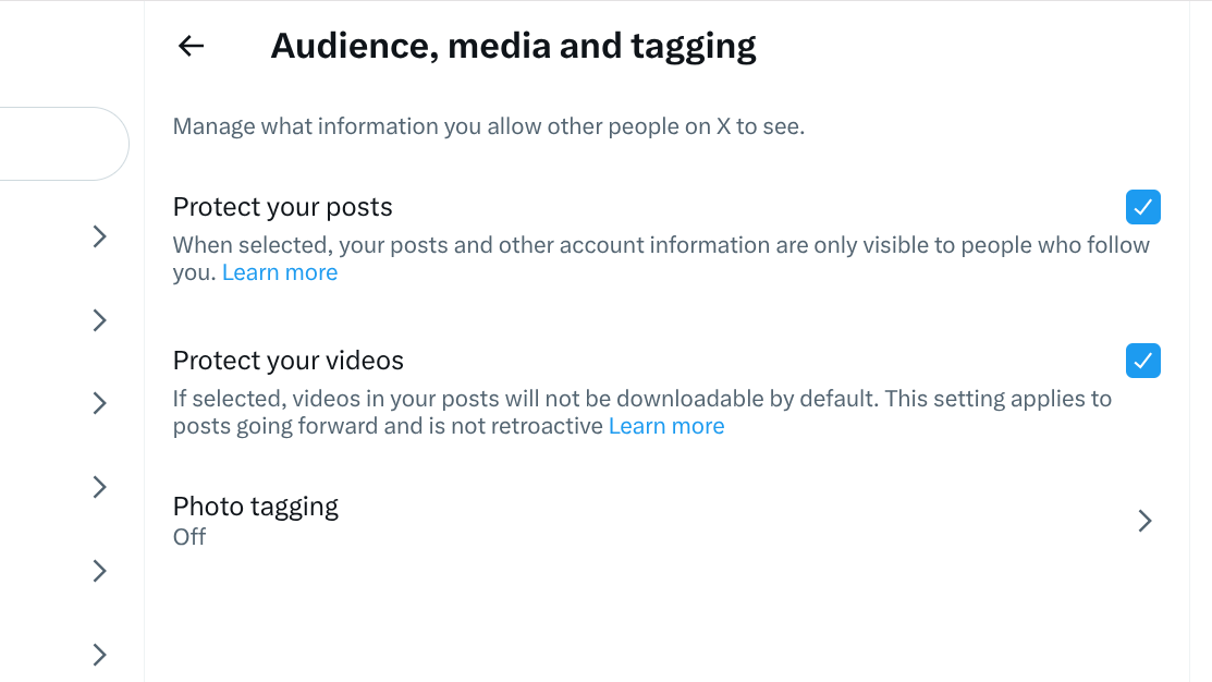 image to Turn on the option to make X Account Private or Public