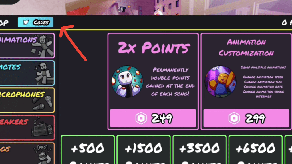 image to click the Twitter icon Roblox Funky Friday Codes